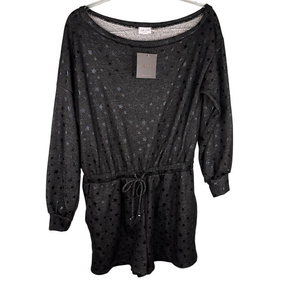 Le Lis Collection Romper Black Stars LS Pockets Off Shoulder New - Picture 11 of 16